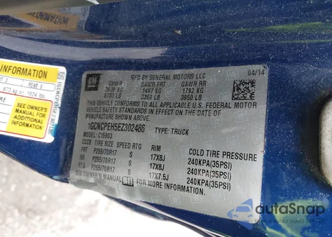 2014 Chevrolet Silverado 1500 Work Truck 1Wt from USA, damaged, VIN 1GCNCPEH5EZ302486